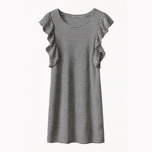 Summer lightweight Striped Flutter Sleeve Dress M J Crew.